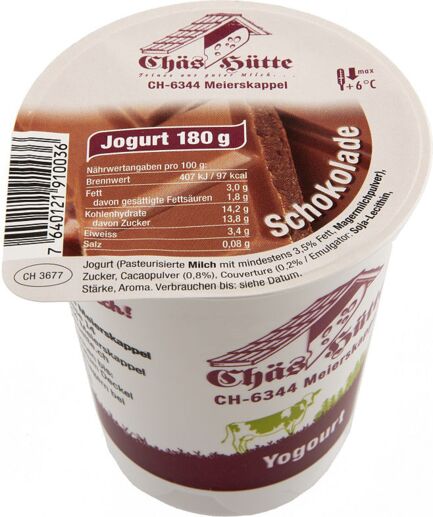 Schokolade-Jogurt von der Chäs Hütte in Meierskappel